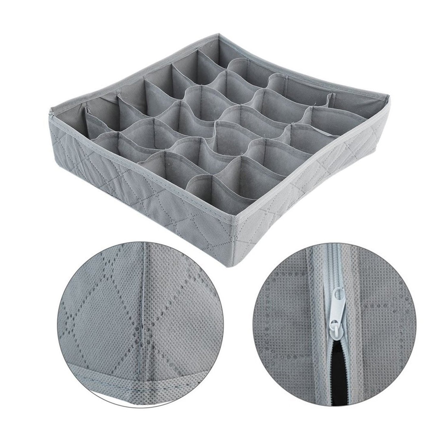 8417 Folding 24 Compartment Removable Tie Necktie Sock,Handkerchiefs, Ties, Belts and Underwear Storage Boxes, Easy Assemble Lightweight Folding for Home Daily Use (1 Pc) 8417 Folding 24 Compartment Removable Tie Necktie Sock,Handkerchiefs, Ties, Belts and Underwear Storage Boxes, Easy Assemble Lightweight Folding for Home Daily Use (1 Pc)